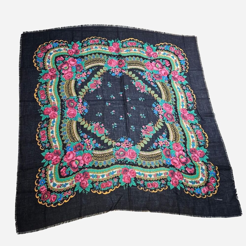 vintage boho whimsigoth folk babushka scarf
